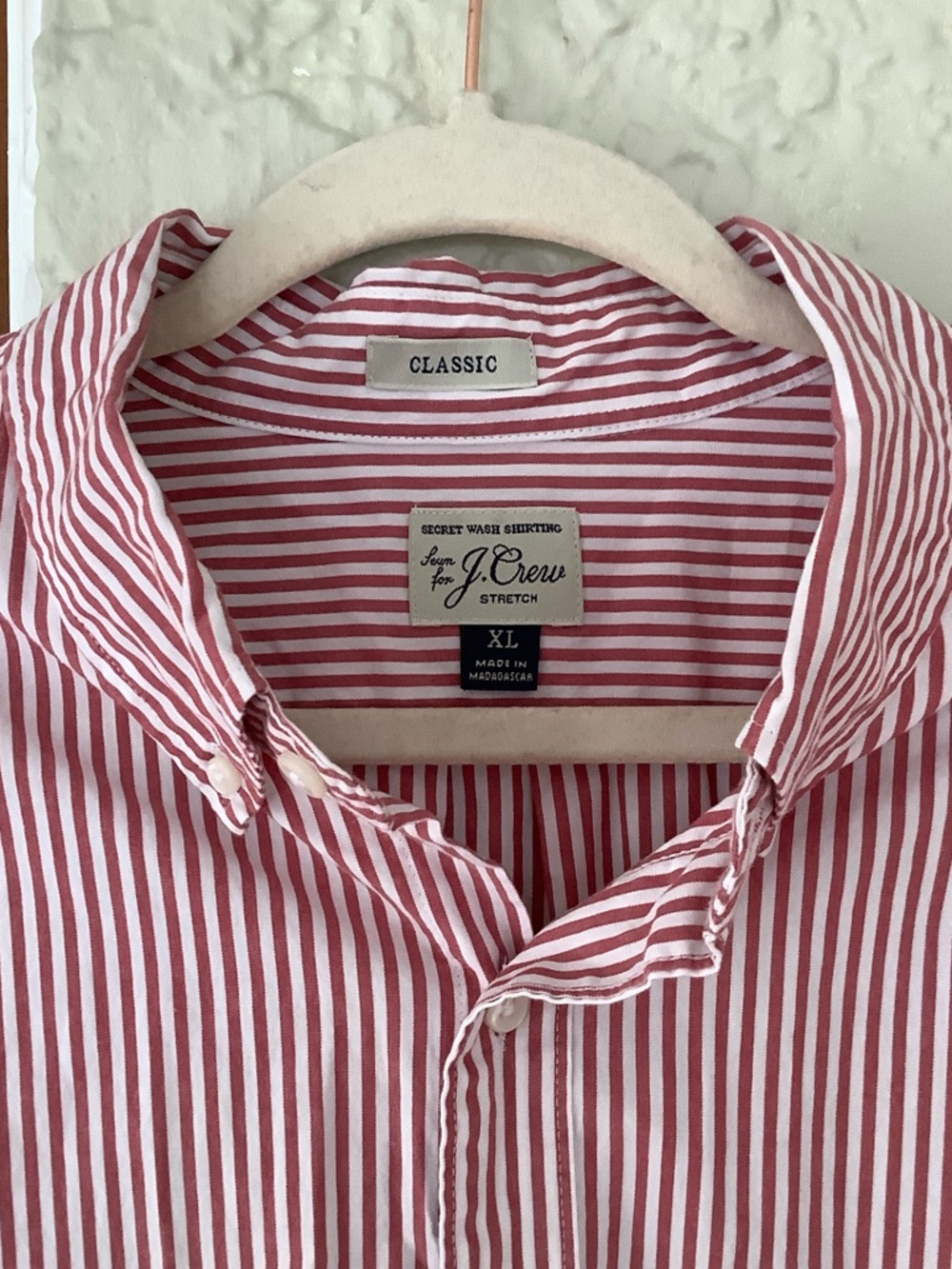 J. Crew Red & White Striped Button-Up Dress Shirt - Picture 6 of 9